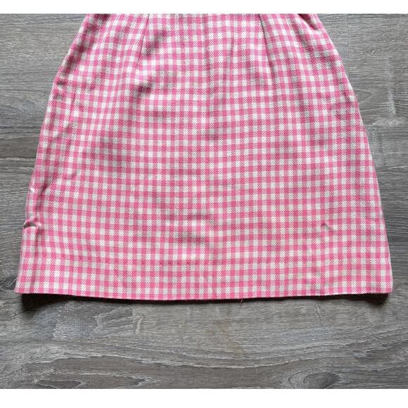 Vtg 60's Pink Gingham Plaid Woven Wool Mini Skirt Sz XS Talon Coquette Retro - Picture 4 of 7